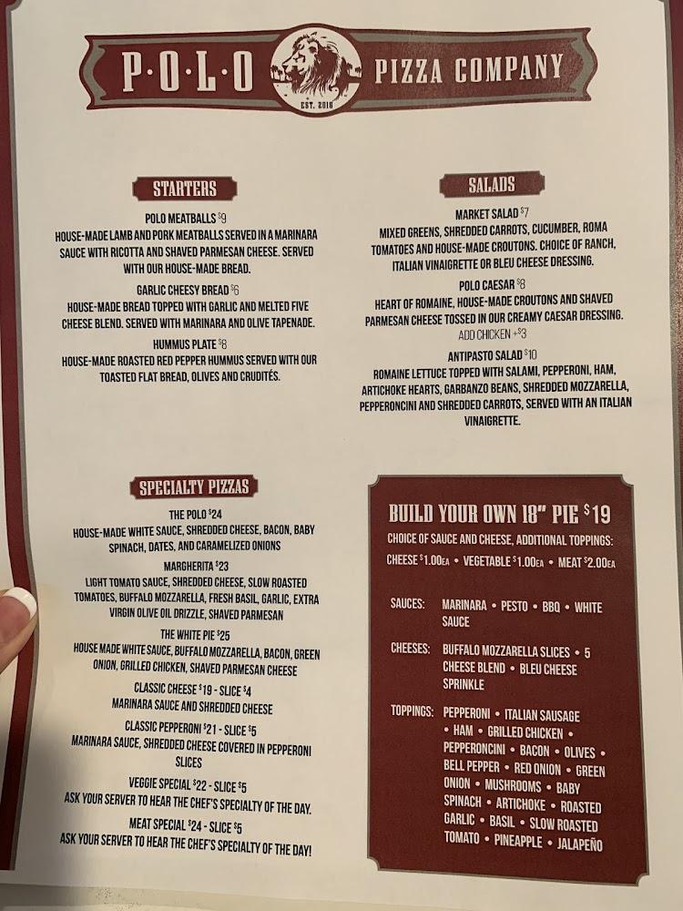 Polo Pizza Company Menu image 1